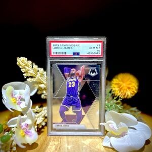 2019 LEBRON JAMES PANINI MOSAIC RARE / MINT PSA GRADE 10 SILVER CARD